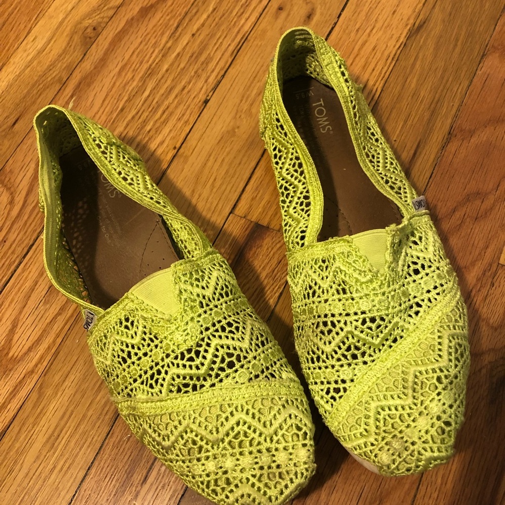 Neon Yellow Crochet TOMS